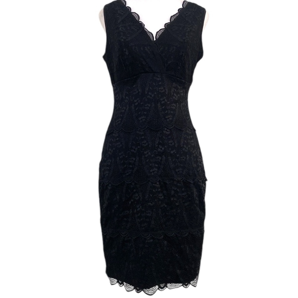 Daisy Fuentes Black Lace Sleeveless Stretchy Dress